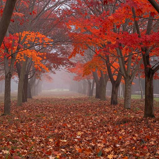 Vibrant Autumn Maple Grove Photography