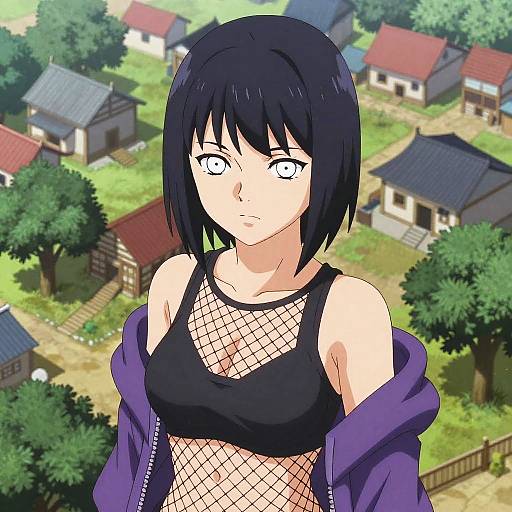 Isometric Anime Girl in Leaf Village