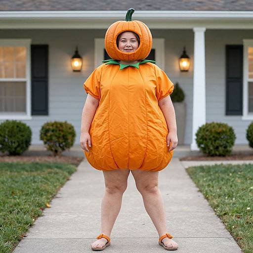 Plus Size Pumpkin Costume Pose