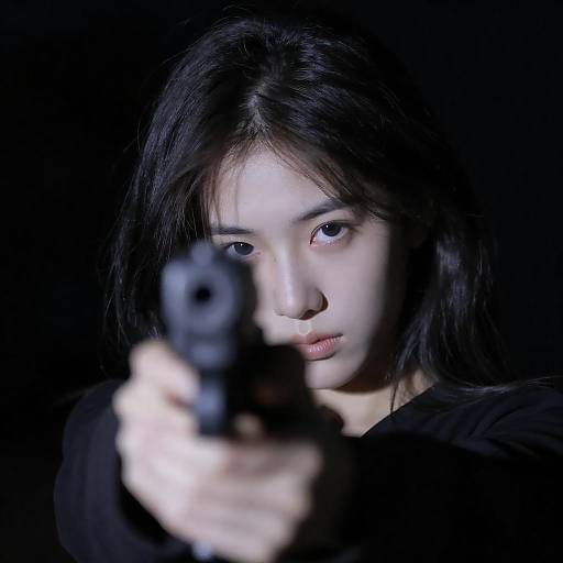 Dramatic Portrait of a Gun-Wielding Individual