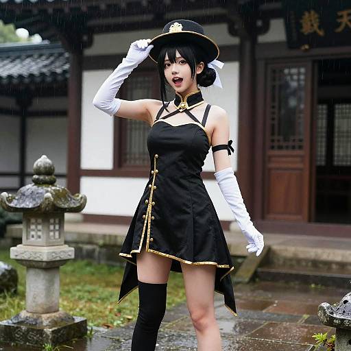 Joyful Admiral in Rainy East Asian Setting