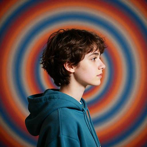 Portrait with Psychedelic Swirling Background