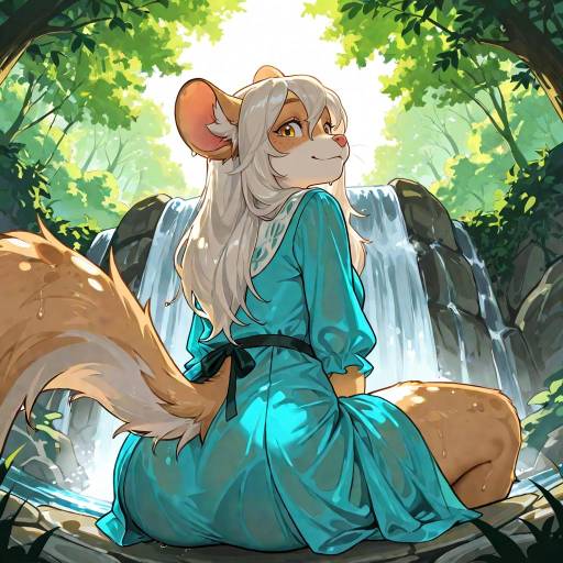 Chinchilla Girl by the Serene Lake