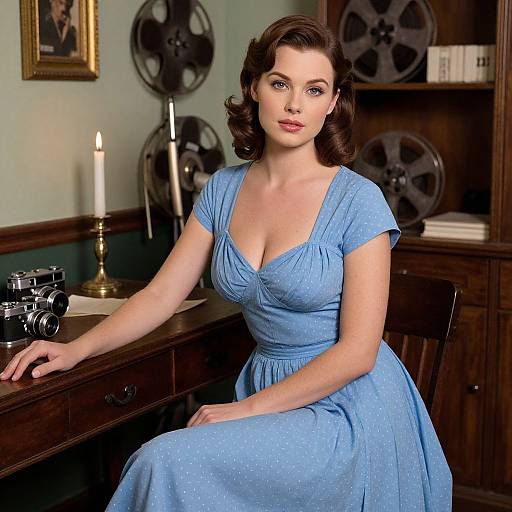 Vintage Hollywood Fashion Portrait