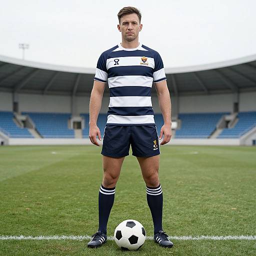 Rugby Player on Soccer Field