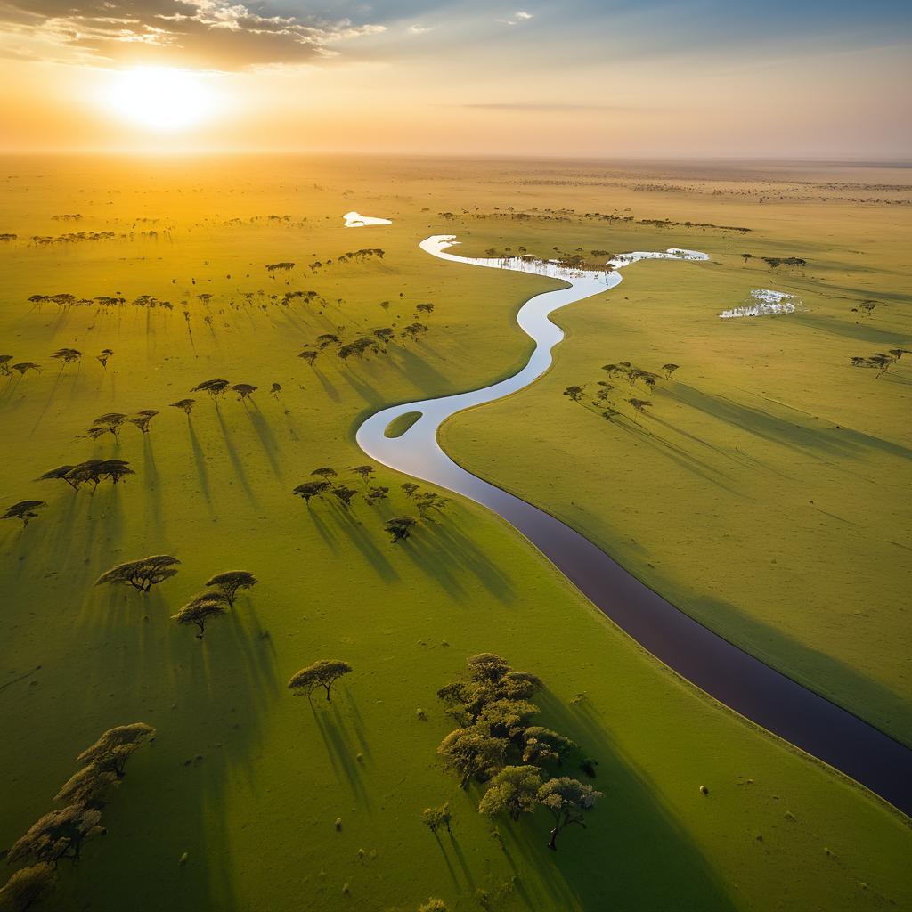 Serengeti Sunset Aerial Photography