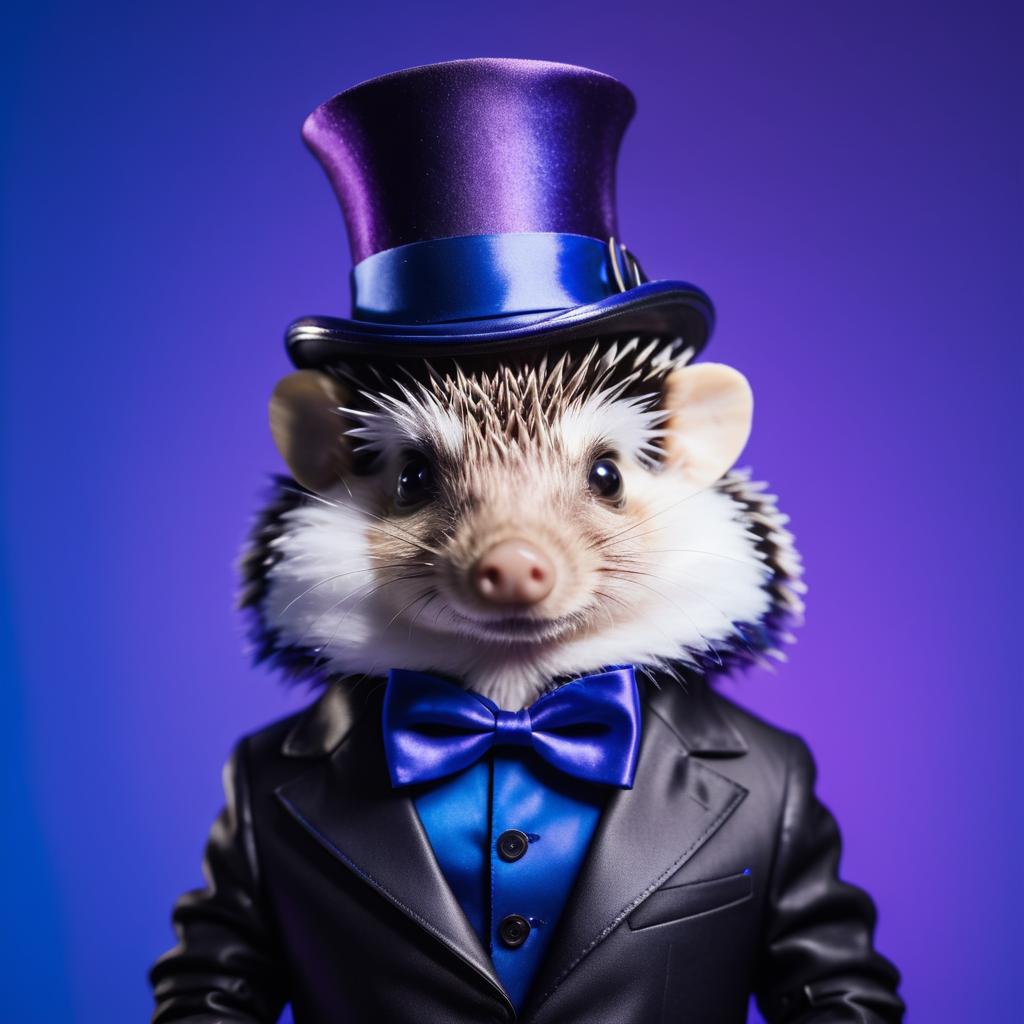 Dapper Hedgehog in Biker Jacket Portrait