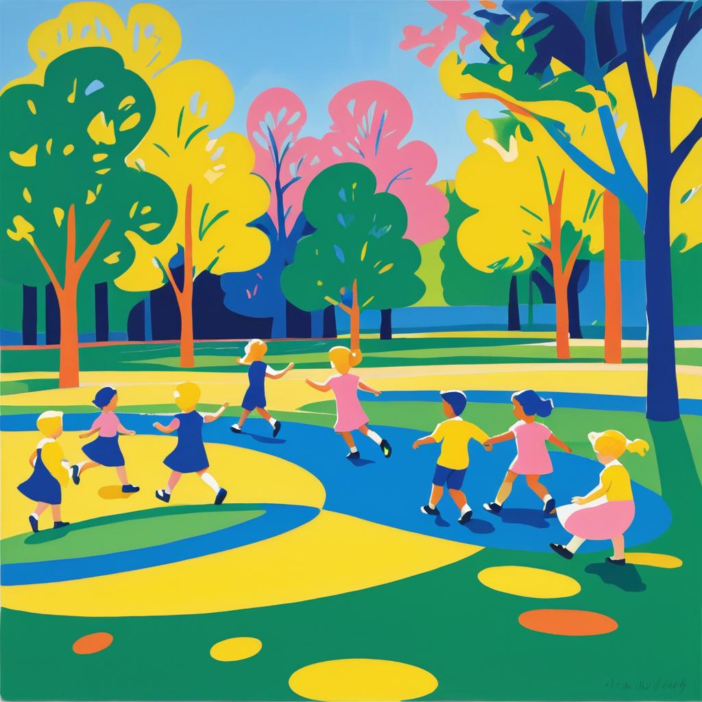 Children Playing in Matisse Style