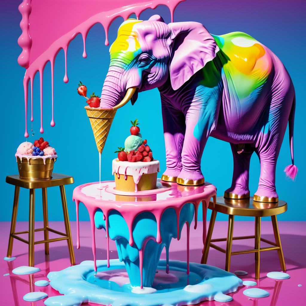 Whimsical Surrealist Elephant Art