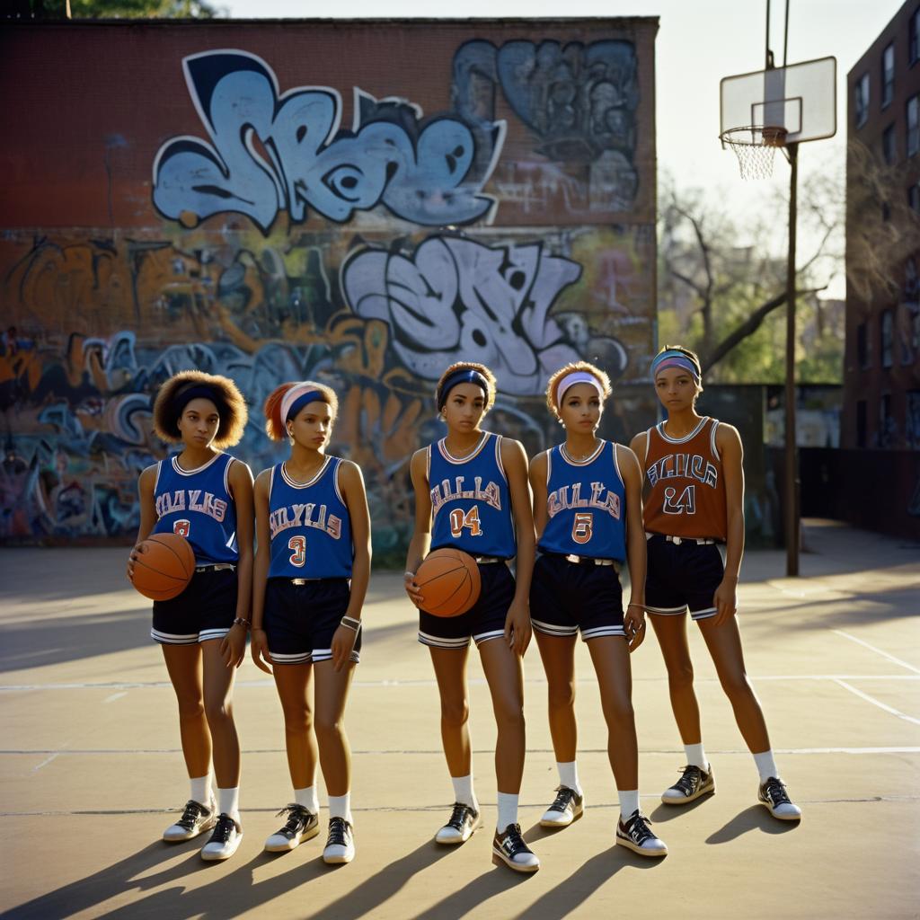 1960s Urban Basketball Fashion Photograph