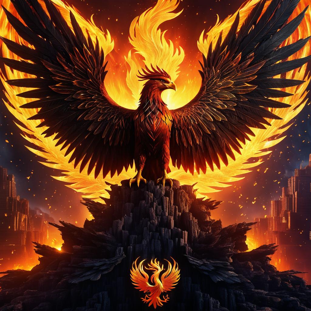 Epic Phoenix Rising Movie Poster Design