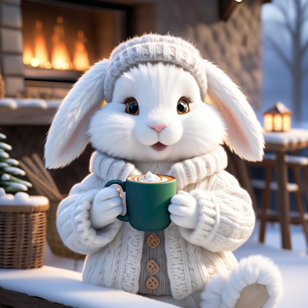 Cozy 3D-rendered Rabbit in Sweater