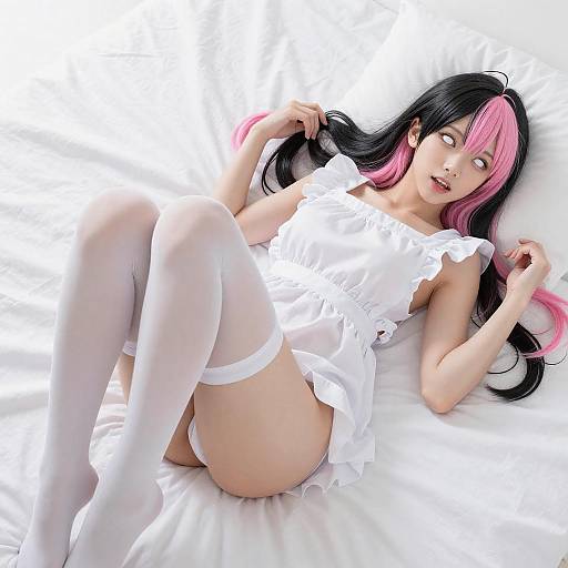 Playful Young Woman with Cat Eyes