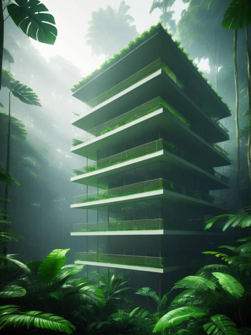 Modern Eco-Friendly Building in Jungle