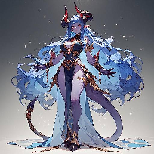 Anime Demon Girl Standing Solo