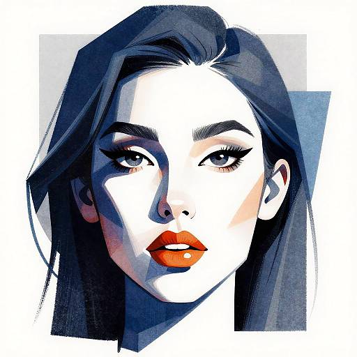Modern Graphic Women's Face Art