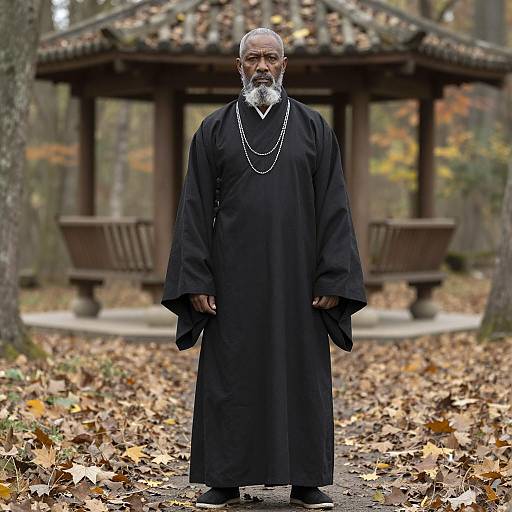 Older Man in Traditional Costume Outdoors
