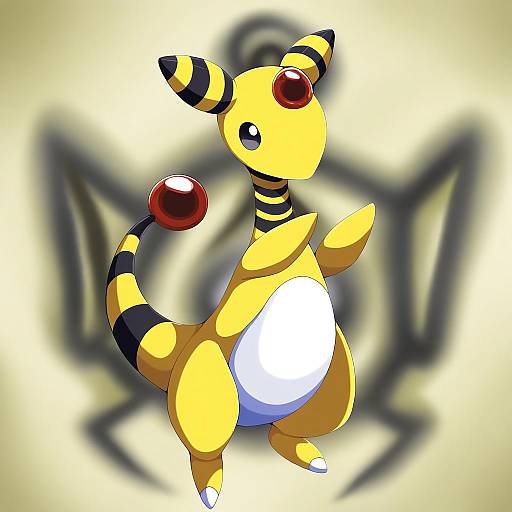 Illustration of Ampharos, pokemon in the style of Ogawa shou