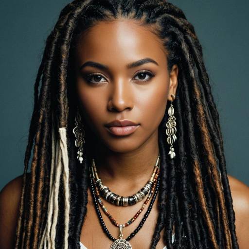 Portrait of Woman with Loc Extensions and Jewelry