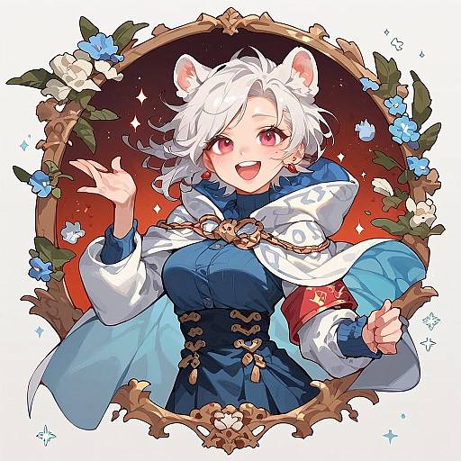 Happy Snow Leopard Character Full Body