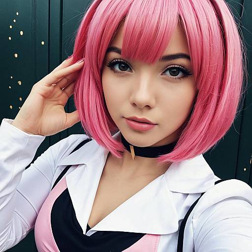 Trish Una Cosplay with Pink Hair