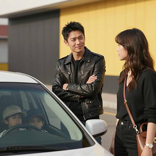 Casual Encounter by the Car