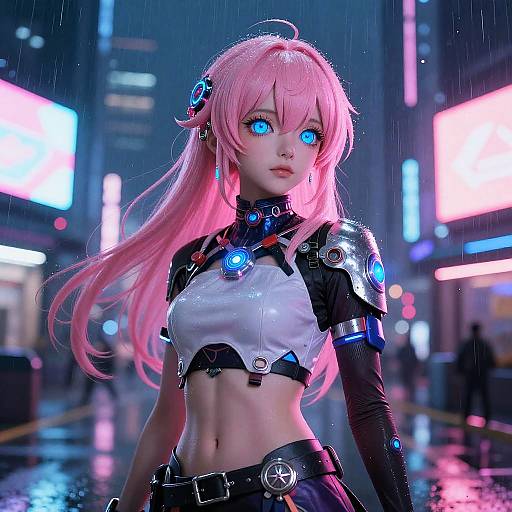 Cyberpunk Anime Waifu Portrait