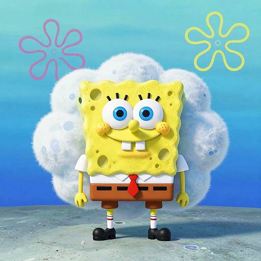 Whimsical SpongeBob Cloud Characters