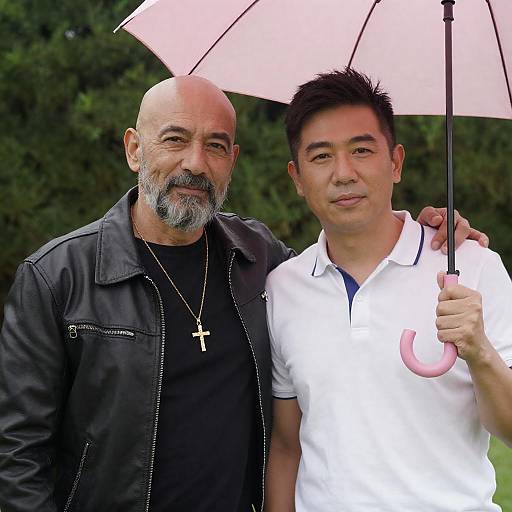 Candid Portrait of Two Smiling Men