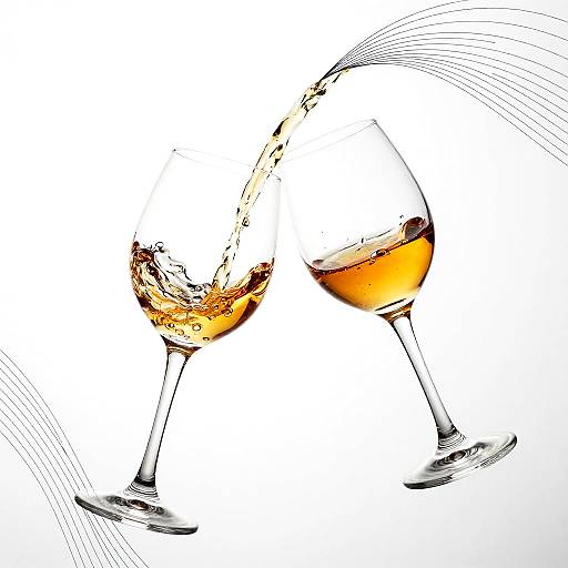 Elegant Minimalist Wine Glasses Pouring