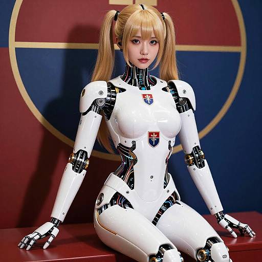 Cyborg Supermodel in Vibrant Cyberpunk World