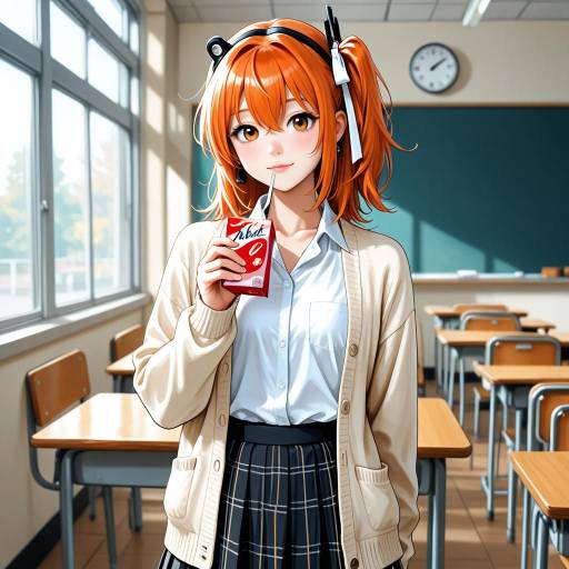 Cheerful Schoolgirl in Cowboy Shot