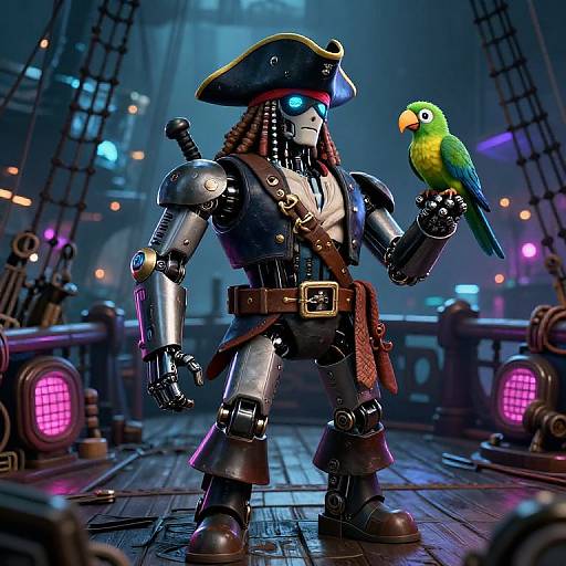 Cybernetic Pirate Captain Design