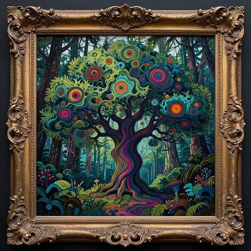 Psychedelic Mystical Forest Tree