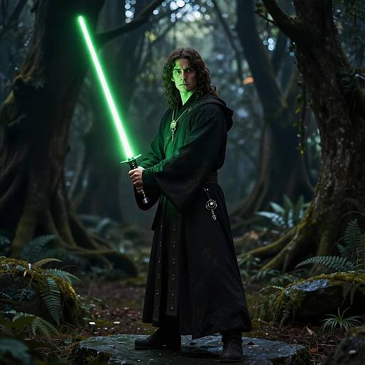 Ancient Druid with Green Lightsaber