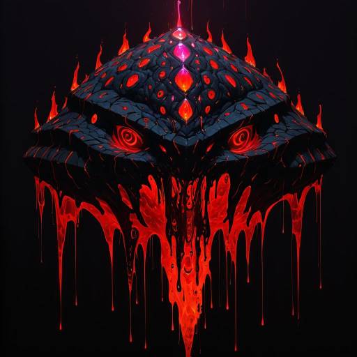 Eldritch Lava Creature with Gemstone Tail Eldritch Lava Creature with Gemstone Tail