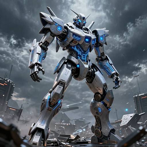 Shindai Robotic Warrior on Battlefield