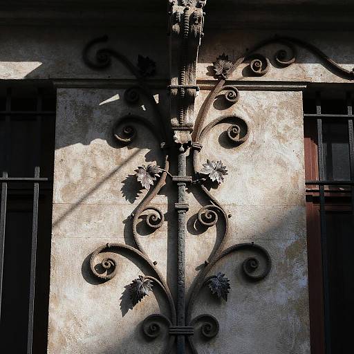 Vintage Ombrières Iron Latticework Detail