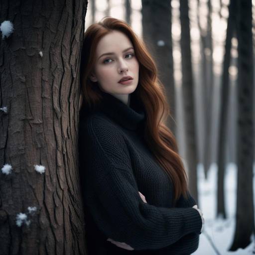 Moody Winter Portrait of a Woman