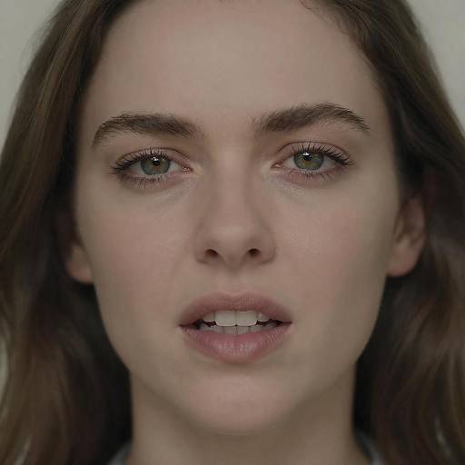 Intense Close-up of Green-Eyed Woman