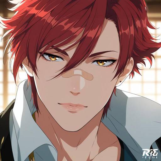 Illustration of Aizen kunitoshi, touken ranbu in the style of R3dfive