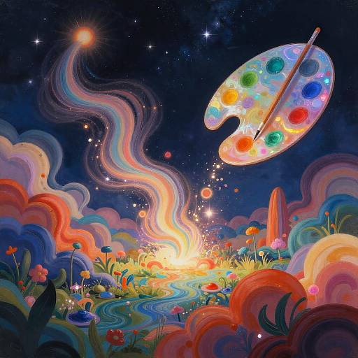 Surreal Vibrant Fantasy Landscape Art