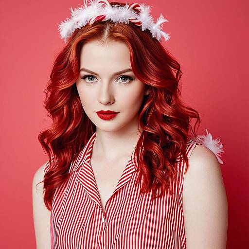 Candy Cane Inspired Fashion Portrait