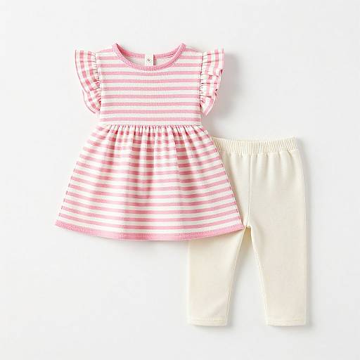 Pink Striped Baby Dress and Leggings