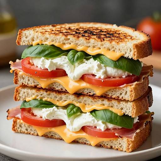 Golden Grilled Cheese Sandwich Stack