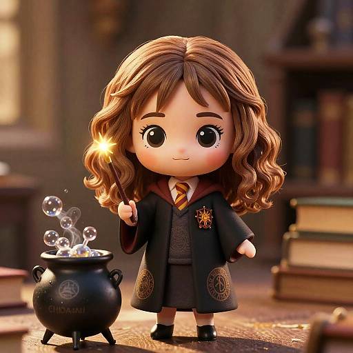 Chibi Hermione with Magical Cauldron
