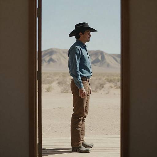Desert Cowboy in Wooden Doorway