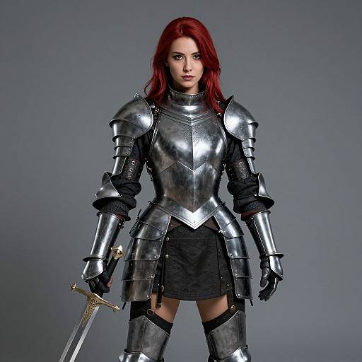 Larp Woman in Armor with Sword