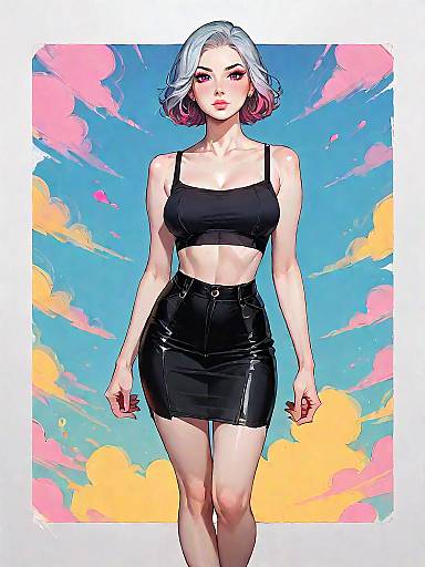 Chic Woman in Stylish Outfit Portrait