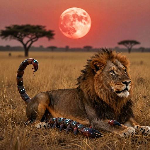 Mystical Lion with Scorpion Tail